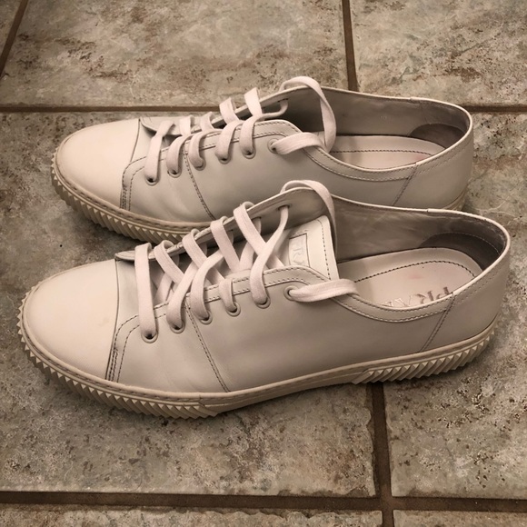 Prada White Leather Sneakers - Picture 2 of 6